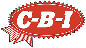 C-B-I logo with red border and white text on a white background