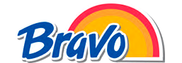 Bravo logo with a colorful design on a white background
